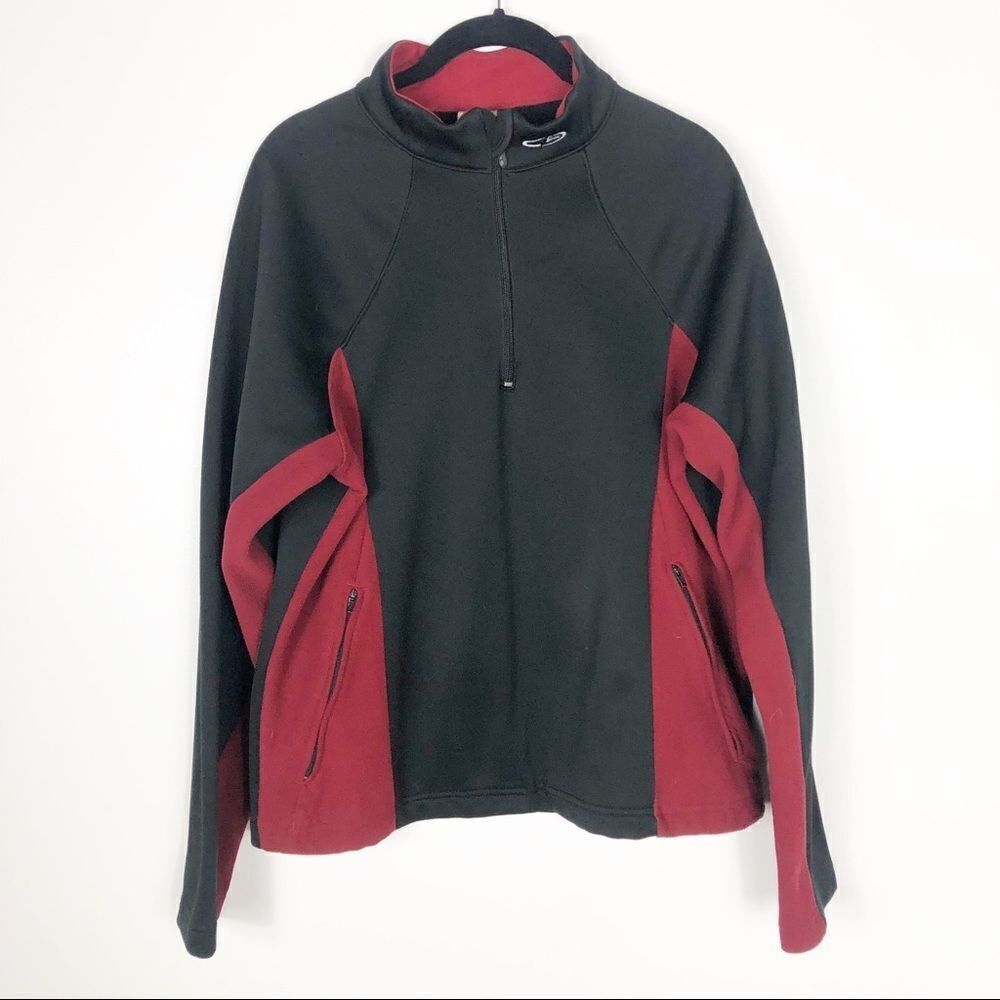 C9 by Champion Men’s Black Red 1/4 Zip Fleece Poly Active Jacket Size Small